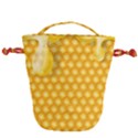 Abstract Honeycomb Background With Realistic Transparent Honey Drop Drawstring Bucket Bag View1