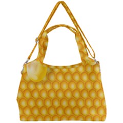 Abstract Honeycomb Background With Realistic Transparent Honey Drop Double Compartment Shoulder Bag by Vaneshart