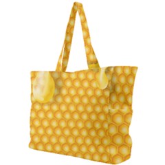 Abstract Honeycomb Background With Realistic Transparent Honey Drop Simple Shoulder Bag by Vaneshart