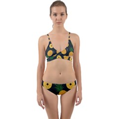 Seamless Pattern Pineapple Pattern Wrap Around Bikini Set by Vaneshart