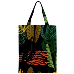 Abstract Seamless Pattern With Tropical Leaves Zipper Classic Tote Bag