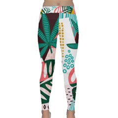 Abstract Seamless Pattern With Tropical Leaves Classic Yoga Leggings