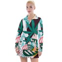 Abstract Seamless Pattern With Tropical Leaves Women s Long Sleeve Casual Dress View1