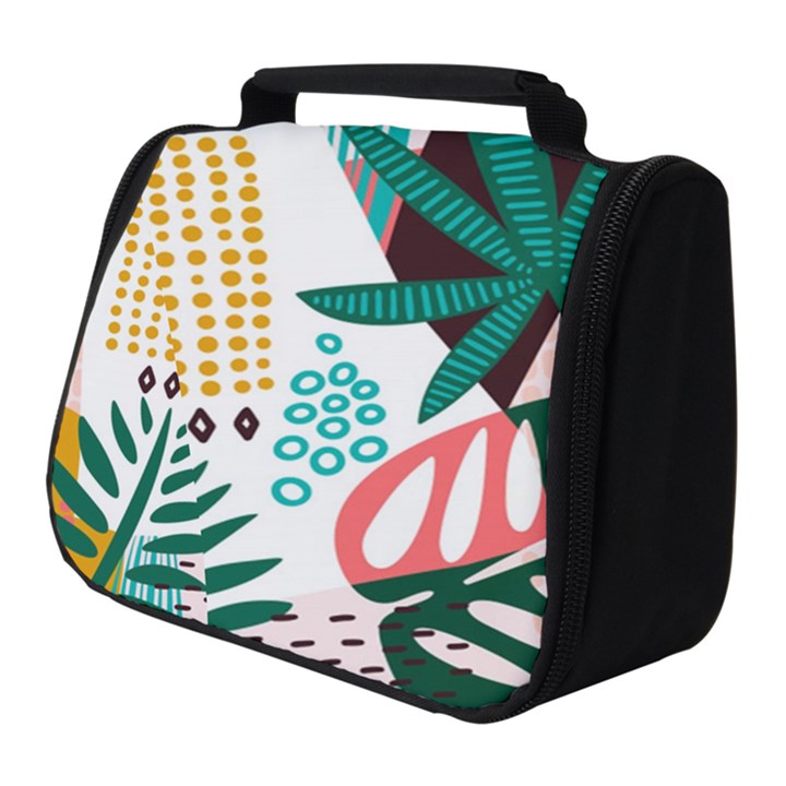 Abstract Seamless Pattern With Tropical Leaves Full Print Travel Pouch (Small)