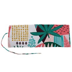 Abstract Seamless Pattern With Tropical Leaves Roll Up Canvas Pencil Holder (s) by Vaneshart