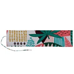 Abstract Seamless Pattern With Tropical Leaves Roll Up Canvas Pencil Holder (l) by Vaneshart