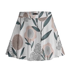 Retro Floral Pattern Mini Flare Skirt