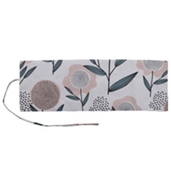 Retro Floral Pattern Roll Up Canvas Pencil Holder (m) by Vaneshart