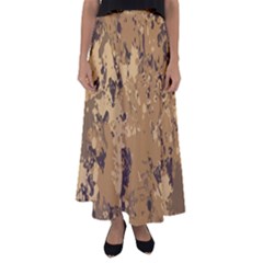 Abstract Grunge Camouflage Background Flared Maxi Skirt by Vaneshart