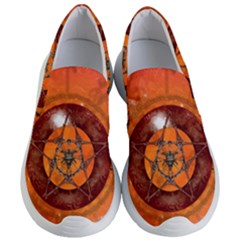 Awesome Skull On A Pentagram With Crows Women s Lightweight Slip Ons by FantasyWorld7