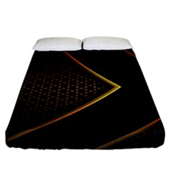 Black Arrow Gold Line Hexagon Mesh Pattern Fitted Sheet (california King Size) by Vaneshart