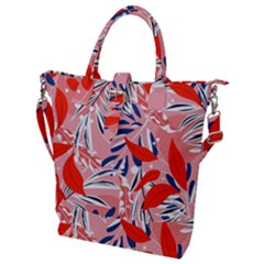 Tropical Seamless Pattern With Colorful Leaves Plants Buckle Top Tote Bag