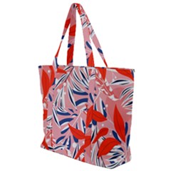 Tropical Seamless Pattern With Colorful Leaves Plants Zip Up Canvas Bag by Vaneshart