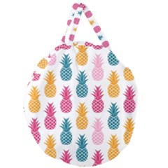 Tropic Fruit Pineapple Seamless Pattern Design Vector Illustration Giant Round Zipper Tote by Vaneshart