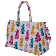 Tropic Fruit Pineapple Seamless Pattern Design Vector Illustration Duffel Travel Bag by Vaneshart