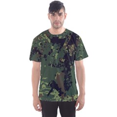 Military Background Grunge Style Men s Sports Mesh Tee