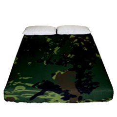 Military Background Grunge Style Fitted Sheet (queen Size)