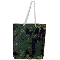 Military Background Grunge Style Full Print Rope Handle Tote (large) by Vaneshart