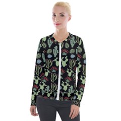 Cute Africa Seamless Pattern Velour Zip Up Jacket by Vaneshart