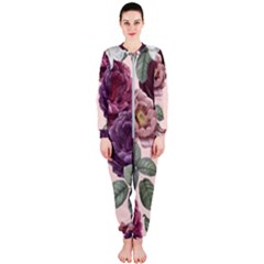 Romantic Floral Background Onepiece Jumpsuit (ladies)  by Vaneshart