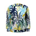 Colorful Summer Palm Trees White Forest Background Women s Sweatshirt View1