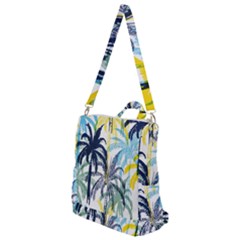 Colorful Summer Palm Trees White Forest Background Crossbody Backpack by Vaneshart