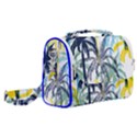 Colorful Summer Palm Trees White Forest Background Satchel Shoulder Bag View2