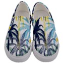 Colorful Summer Palm Trees White Forest Background Men s Canvas Slip Ons View1