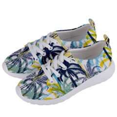 Colorful Summer Palm Trees White Forest Background Women s Lightweight Sports Shoes by Vaneshart