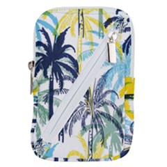 Colorful Summer Palm Trees White Forest Background Belt Pouch Bag (small) by Vaneshart