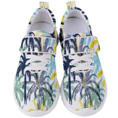 Colorful Summer Palm Trees White Forest Background Women s Velcro Strap Shoes by Vaneshart