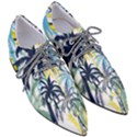 Colorful Summer Palm Trees White Forest Background Women s Pointed Oxford Shoes View3