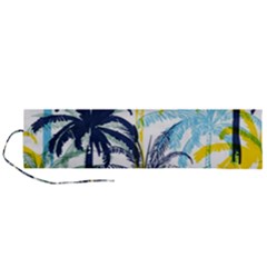 Colorful Summer Palm Trees White Forest Background Roll Up Canvas Pencil Holder (l) by Vaneshart