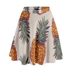 Seamless Pattern With Vector Illustrations Pineapples High Waist Skirt