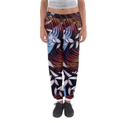 Trending Abstract Seamless Pattern With Colorful Tropical Leaves Plants Black Women s Jogger Sweatpants by Vaneshart