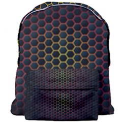 Dark Hexagon With Light Fire Background Giant Full Print Backpack by Vaneshart