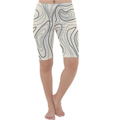 Topographic Lines Background Salmon Colour Shades Cropped Leggings 