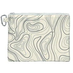 Topographic Lines Background Salmon Colour Shades Canvas Cosmetic Bag (xxl) by Vaneshart