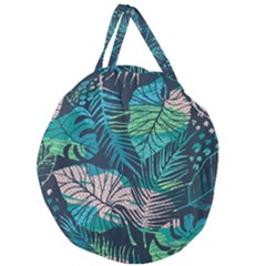 Seamless Abstract Pattern With Tropical Plants Giant Round Zipper Tote by Vaneshart