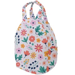 Flat Colorful Flowers Leaves Background Travel Backpacks