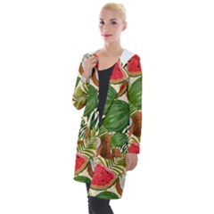 Tropical Pattern Background Hooded Pocket Cardigan by Vaneshart