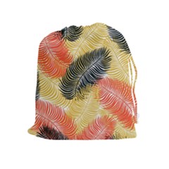 Tropical Seamless Pattern With Exotic Palm Leaves Drawstring Pouch (xl)