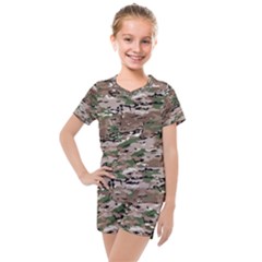 Fabric Camo Protective Kids  Mesh Tee And Shorts Set