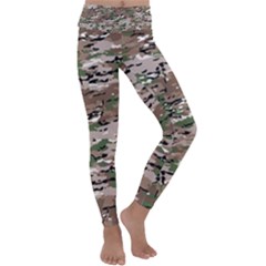 Fabric Camo Protective Kids  Lightweight Velour Classic Yoga Leggings by HermanTelo