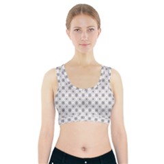 Pattern Black And White Flower Sports Bra With Pocket by Alisyart