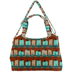 Bluegreen Pumpkins Double Compartment Shoulder Bag by bloomingvinedesign