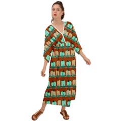 Bluegreen Pumpkins Grecian Style  Maxi Dress by bloomingvinedesign