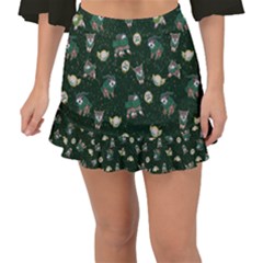 Grass Love Fishtail Mini Chiffon Skirt by Mezalola