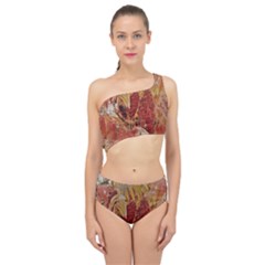 Autumn Colors Leaf Leaves Brown Red Spliced Up Two Piece Swimsuit by yoursparklingshop