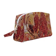 Autumn Colors Leaf Leaves Brown Red Wristlet Pouch Bag (medium) by yoursparklingshop